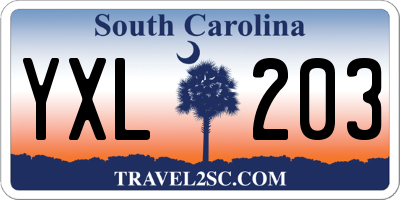 SC license plate YXL203