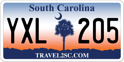 SC license plate YXL205