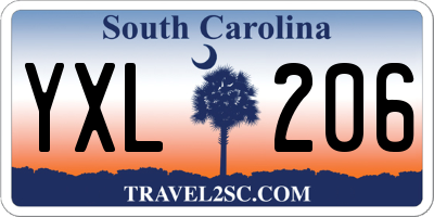 SC license plate YXL206