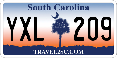 SC license plate YXL209