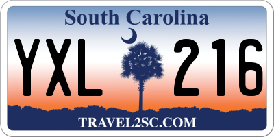 SC license plate YXL216