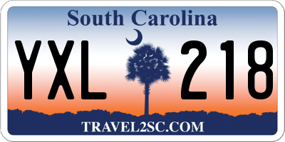 SC license plate YXL218