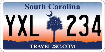 SC license plate YXL234