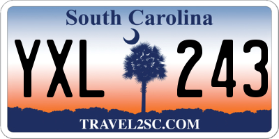 SC license plate YXL243