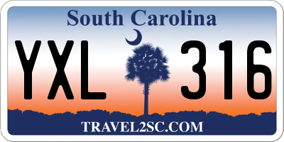 SC license plate YXL316