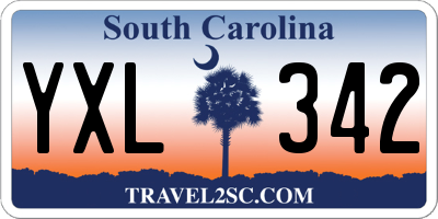 SC license plate YXL342