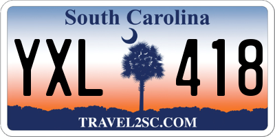 SC license plate YXL418