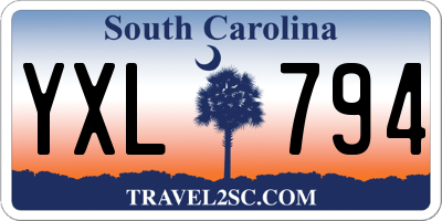 SC license plate YXL794