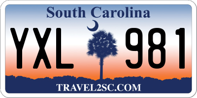 SC license plate YXL981