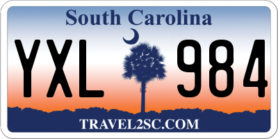 SC license plate YXL984