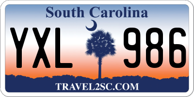 SC license plate YXL986