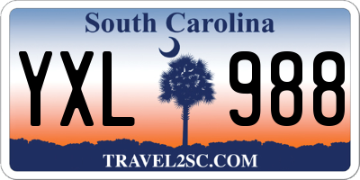 SC license plate YXL988
