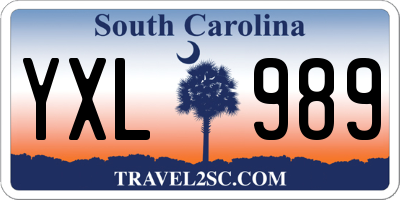 SC license plate YXL989