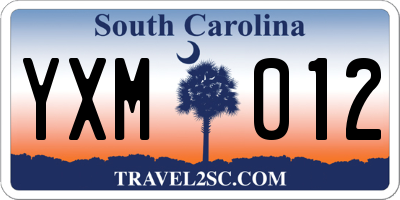 SC license plate YXM012