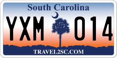 SC license plate YXM014