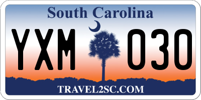 SC license plate YXM030
