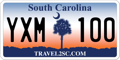 SC license plate YXM100