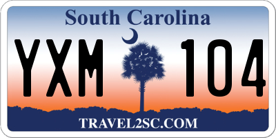 SC license plate YXM104
