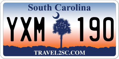 SC license plate YXM190