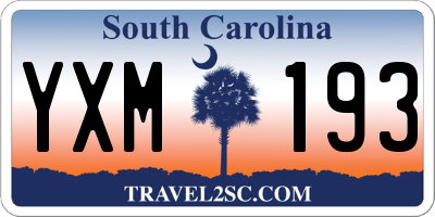 SC license plate YXM193