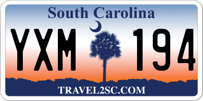 SC license plate YXM194