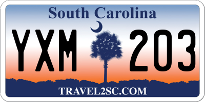 SC license plate YXM203