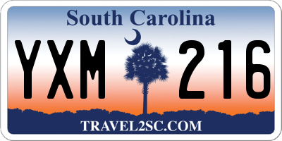 SC license plate YXM216