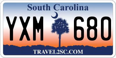 SC license plate YXM680