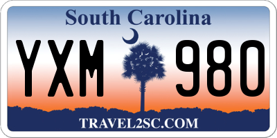 SC license plate YXM980