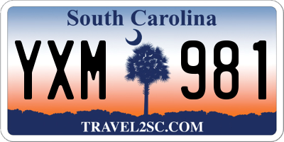 SC license plate YXM981