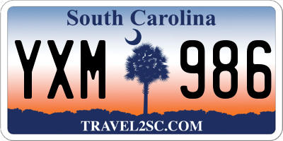 SC license plate YXM986