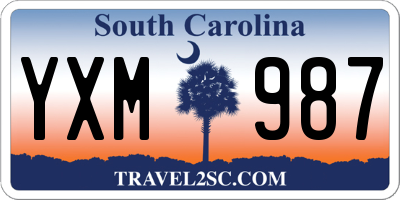 SC license plate YXM987