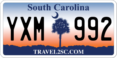 SC license plate YXM992