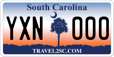 SC license plate YXN000