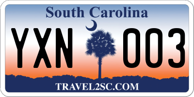 SC license plate YXN003