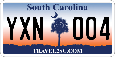 SC license plate YXN004