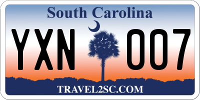 SC license plate YXN007