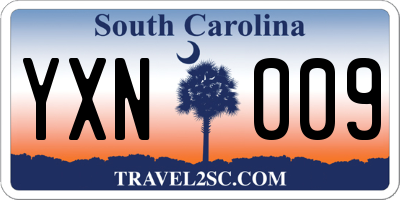 SC license plate YXN009