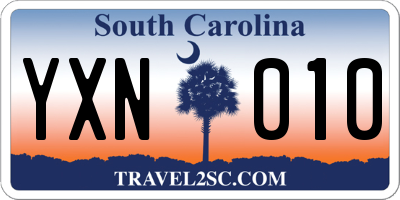 SC license plate YXN010
