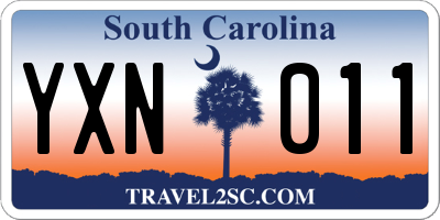SC license plate YXN011