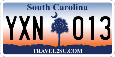 SC license plate YXN013
