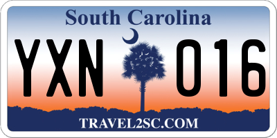 SC license plate YXN016