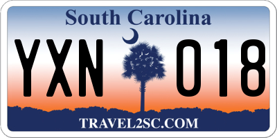 SC license plate YXN018