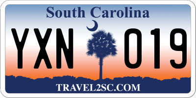 SC license plate YXN019
