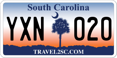 SC license plate YXN020