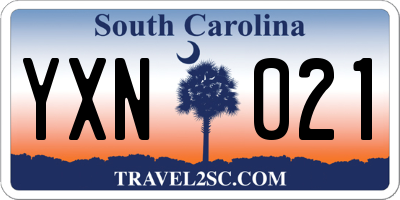 SC license plate YXN021