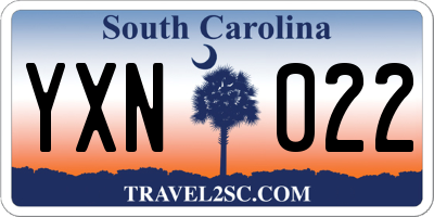 SC license plate YXN022