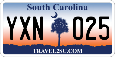 SC license plate YXN025