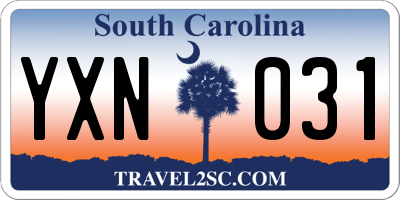 SC license plate YXN031