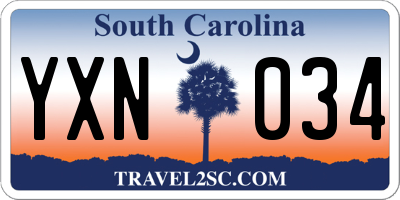 SC license plate YXN034